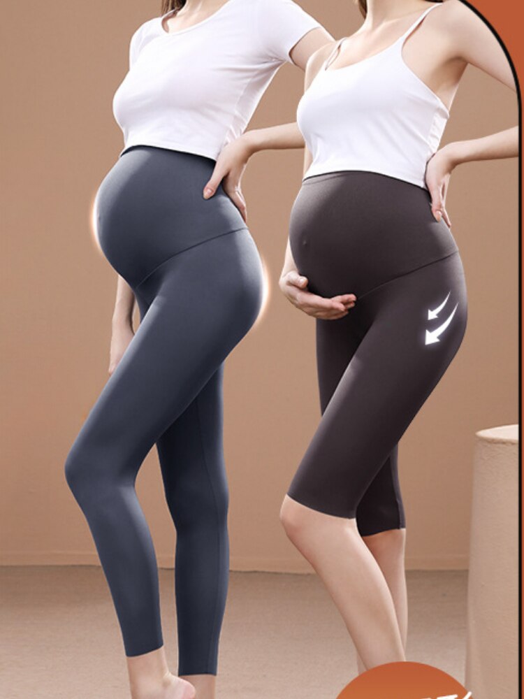Đàn hồi eo cao quần legging cho bà bầu gầy cho bụng nữ mang thai hỗ trợ