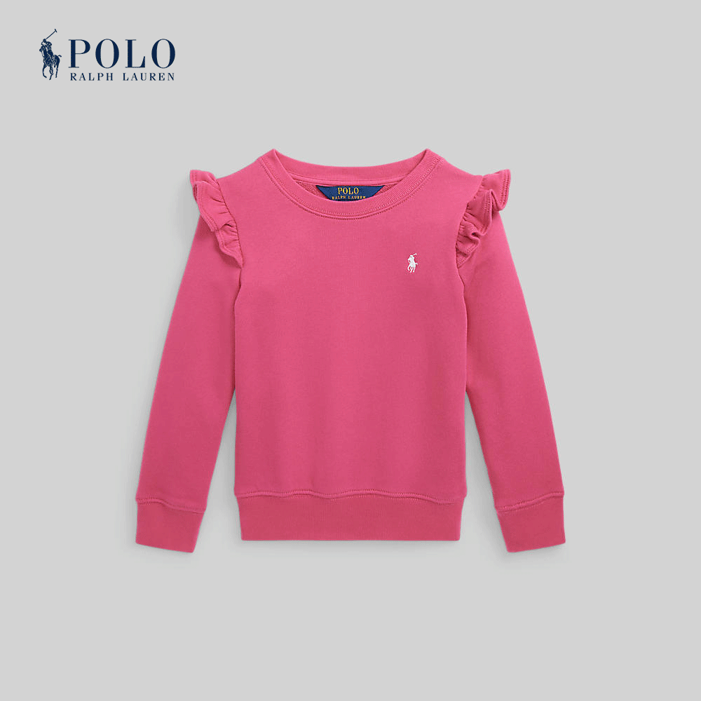 Polo Ralph Lauren Kids Girls Pullover-Ruffled Terry Sweatshirt CWPOKNIR8020395 650 Pink ราคา 7,500 บาท*ส่งฟรี