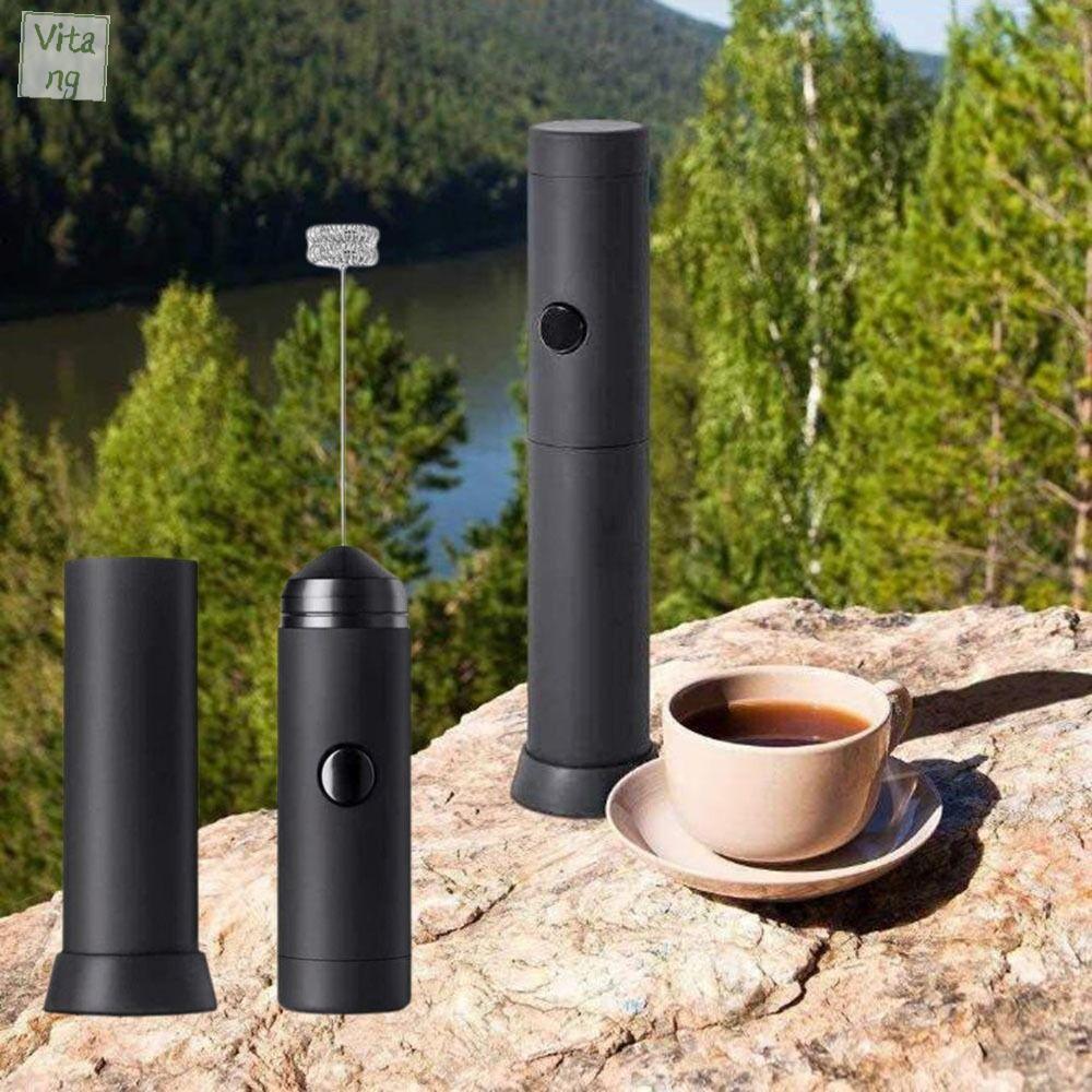 VITANG Cầm tay Máy đánh sữa điện Nhựa Lò xo đôi Máy tạo bọt sữa Di động Nhẹ Máy tạo bọt cà phê dành cho gia đình