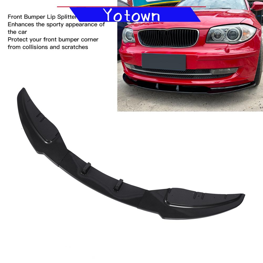 Yotown Cản trước Lip Chin Bộ chia môi cản trước 3 chiếc Độ bền cao Dễ dàng cài đặt Kết hợp hoàn hảo Thể thao 1 Series E81 E82 E87 E88 (Đen bóng)