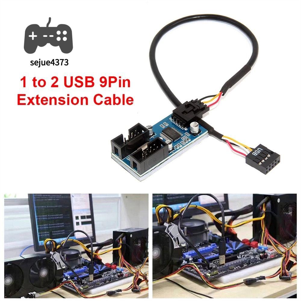 SEJUE4373 Bền Bo mạch chủ USB Mở rộng tiêu đề Đầu nối Hub USB2.0 Nữ 9 chân Bộ chia USB Đầu cắm USB 9 chân Cáp chia mở rộng Cáp tiêu đề Bo mạch chủ