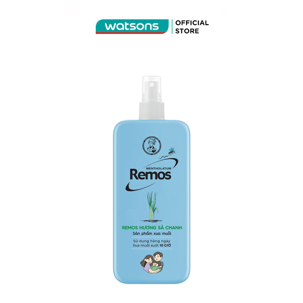 Xịt Chống Muỗi Remos Hương Sả Chanh 150ml