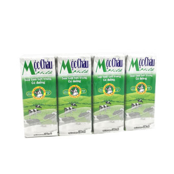Vỉ 4 Hộp Sữa Tươi Tiệt Trùng Mộc Châu Có Đường 180ml