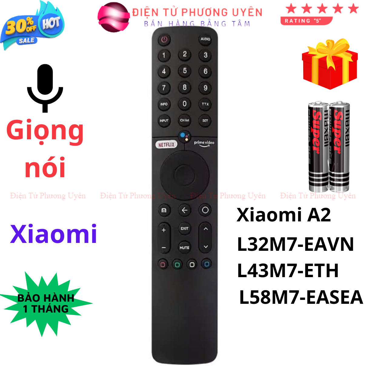SKU402 - Remote điều khiển tivi Xiaomi Mã 02 giọng nói điều khiển TV Xiaomi Smart - Tặng kèm pin