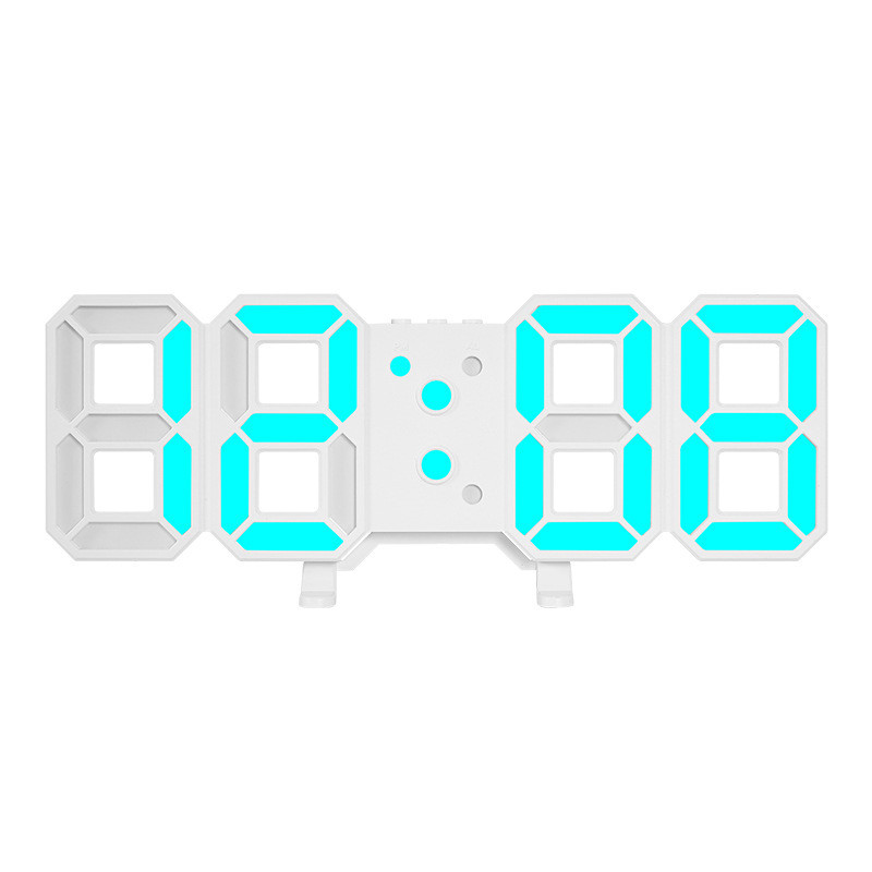 RuiMing 【Fast Shipping】เดสก์ท็อปนาฬิกาดิจิตอล LED ห้องนอนที่เรียบง่าย คอมพิวเตอร์ตกแต่งนาฬิกา 3D