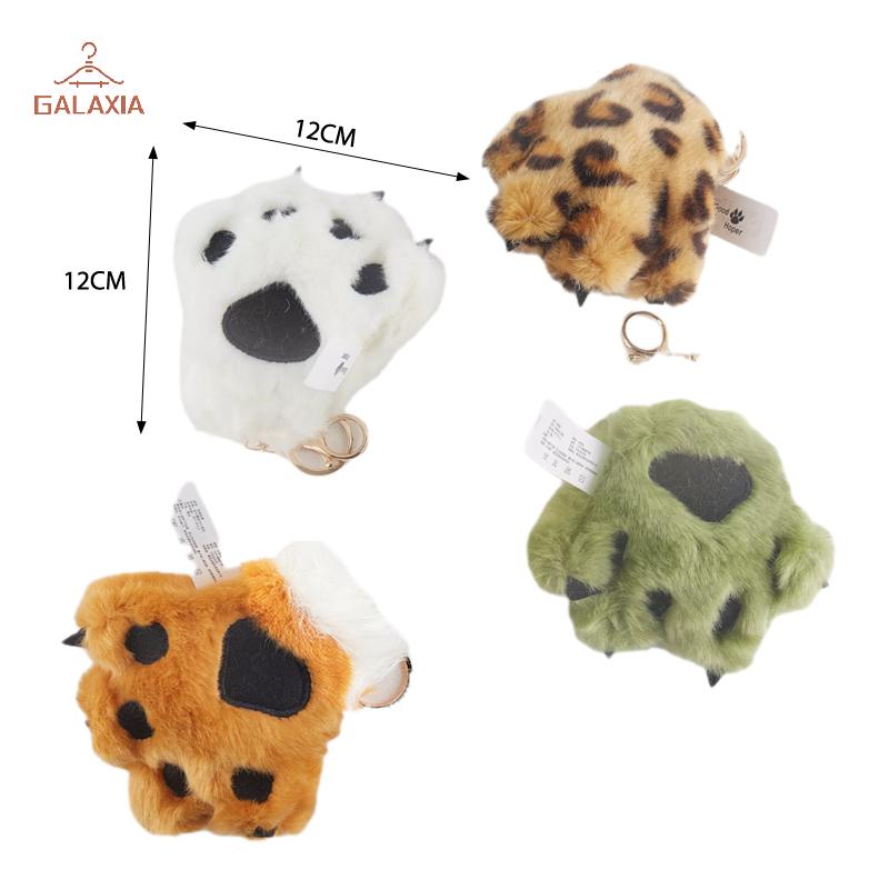 GALAXIA Mô phỏng Tiger Paw đồ chơi sang trọng động vật Mặt dây chuyền Leopard Keychain trường Túi