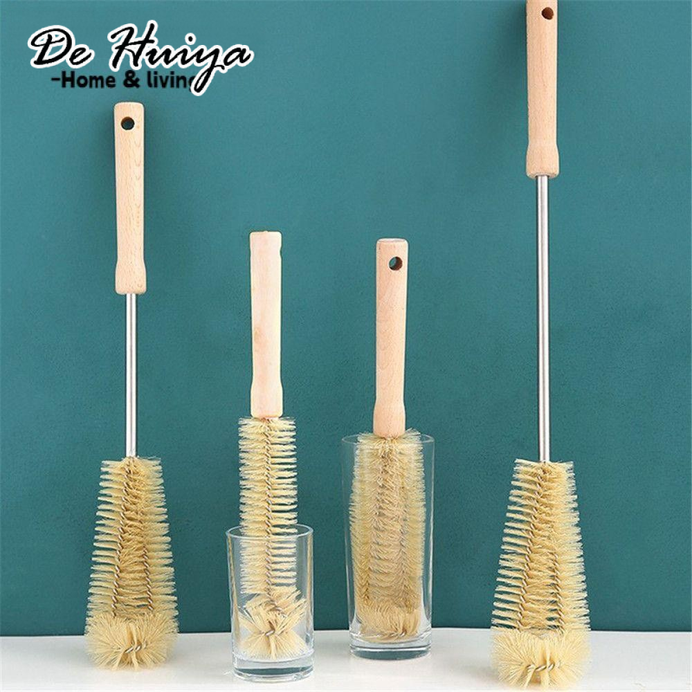 DEHUIYA แปรง conopery สำหรับทำความสะอาดขวดแก้ว/กาแฟพร้อมกับด้ามไม้อเนกประสงค์เหมาะสำหรับใช้ในครัว ราคา 26 บาท*ส่งฟรี