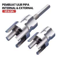 Mata Bor Pembuat Ulir Pipa Internal & External 1/2 & 3/4 Inci Alat Threading Ganda - 6867