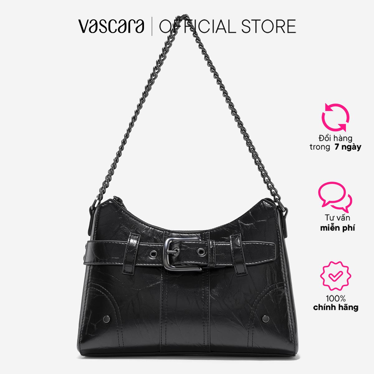  Vascara Túi Đeo Vai Nhấn Khóa Gài Phong Cách Y2K - SHO 0262 