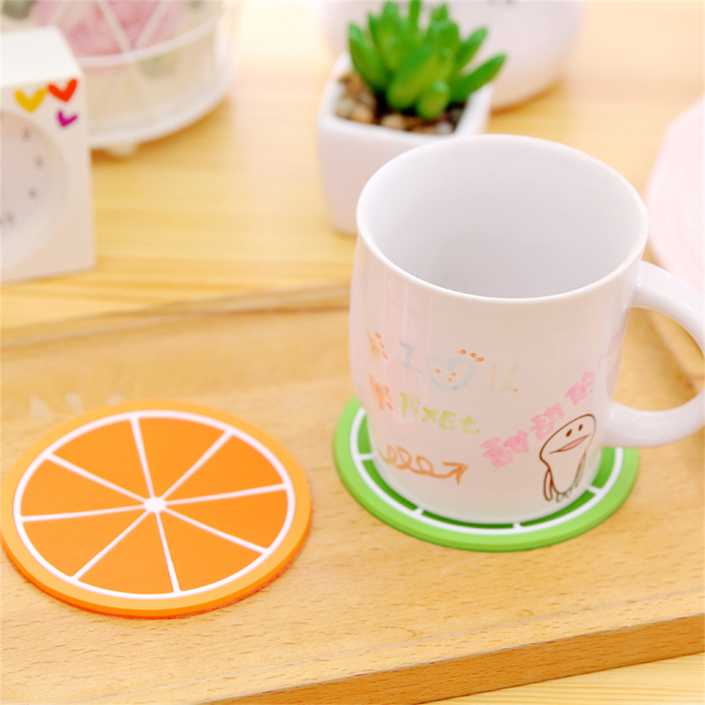 Jelly Color Silicone Coaster Colorful Silicone Drink Mat Creative Fruit Shaped Coaster Jelly Color Cup Mat Colorful Hot Drink Holder