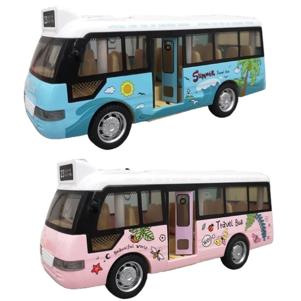 YOYO 4 Wheels Tour Bus Model Exquisite ABS City Tourist Car Toddlers Child