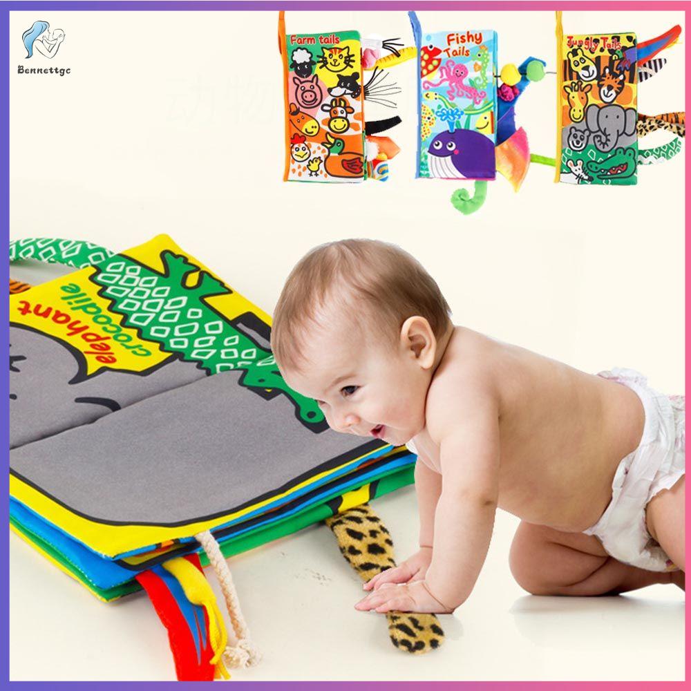 Bennettgc Phát Triển Quà Tặng 0-3 Năm Rau Nhận Thức giáo dục sớm Động Vật Đuôi sách vải cho bé