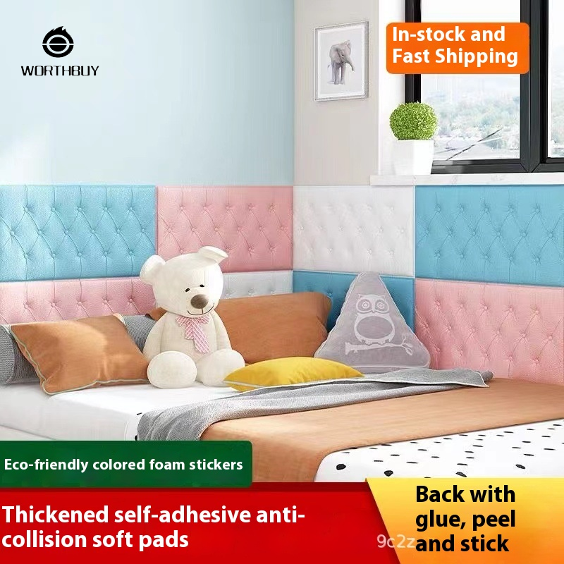  Hình nền tự dính 3D miếng dán tường không thấm nước chống va chạm đầu giường mềm mại bọc phòng ngủ đầu giường Kang bọt Hình dán trang trí 
