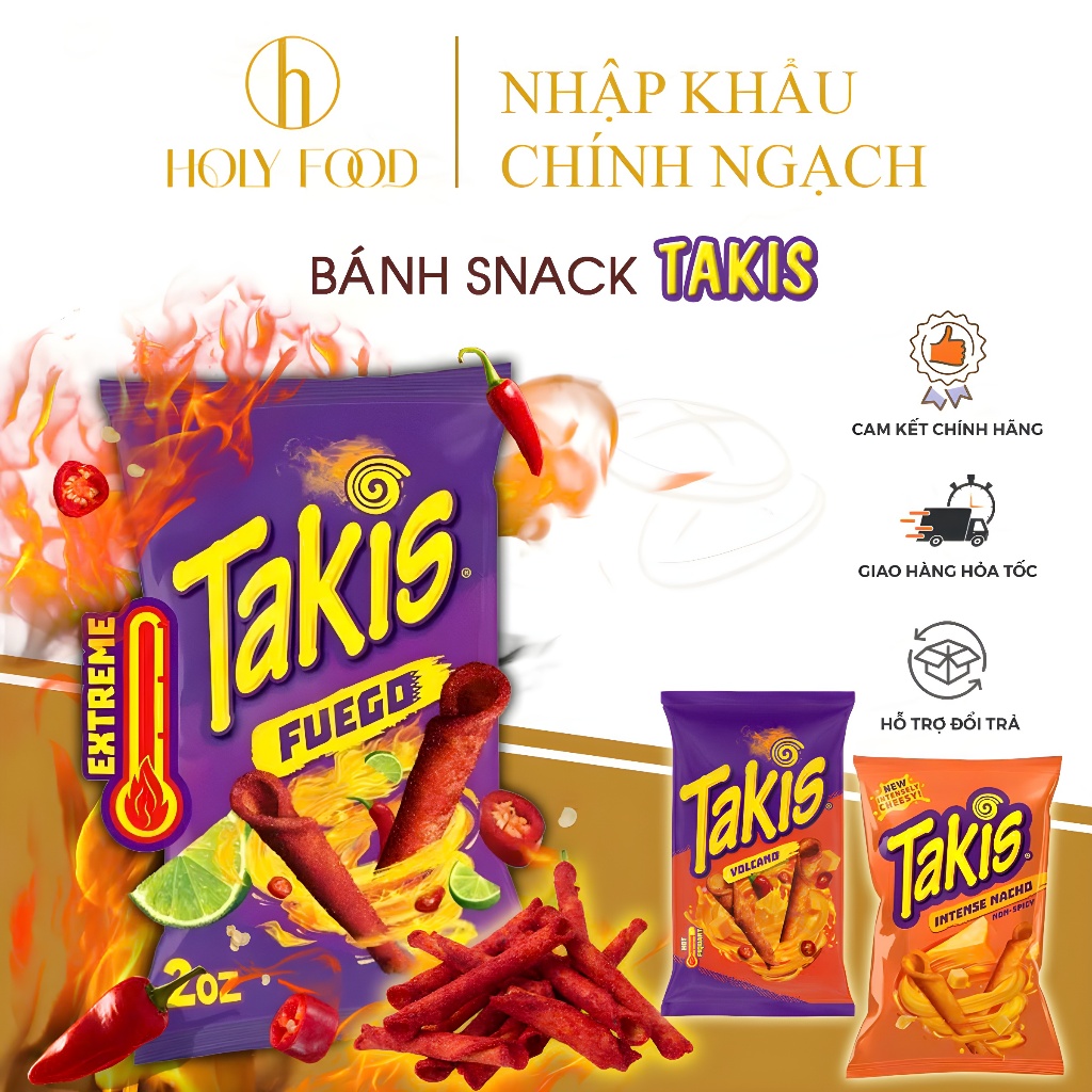 Bánh Snack Takis - Bánh Ăn Vặt Takis Fuego, Takis Nacho, Takis Volcano size 100G - Nhập Khẩu Đức [Rẻ Vô Địch]