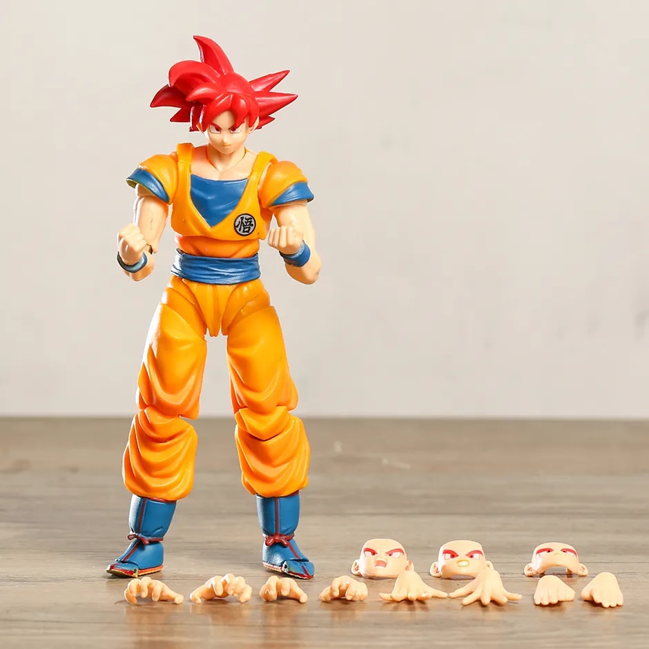 Dragon Ball Z SHF Super Saiyan God Red Goku Action Figure Joint Movable