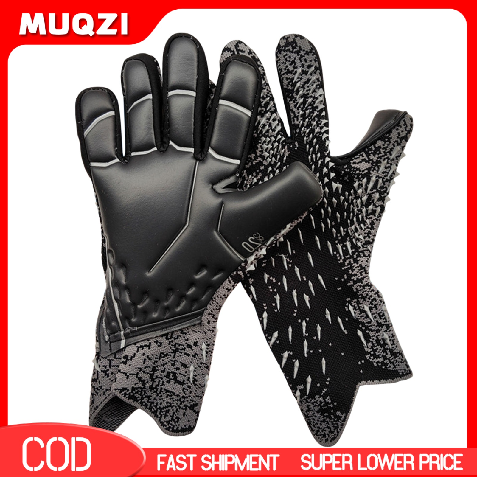 1 Pair Soccer Goalie Gloves Wear-resistant Impact Resistant Non-slip Texture Breathable Strong Grip 