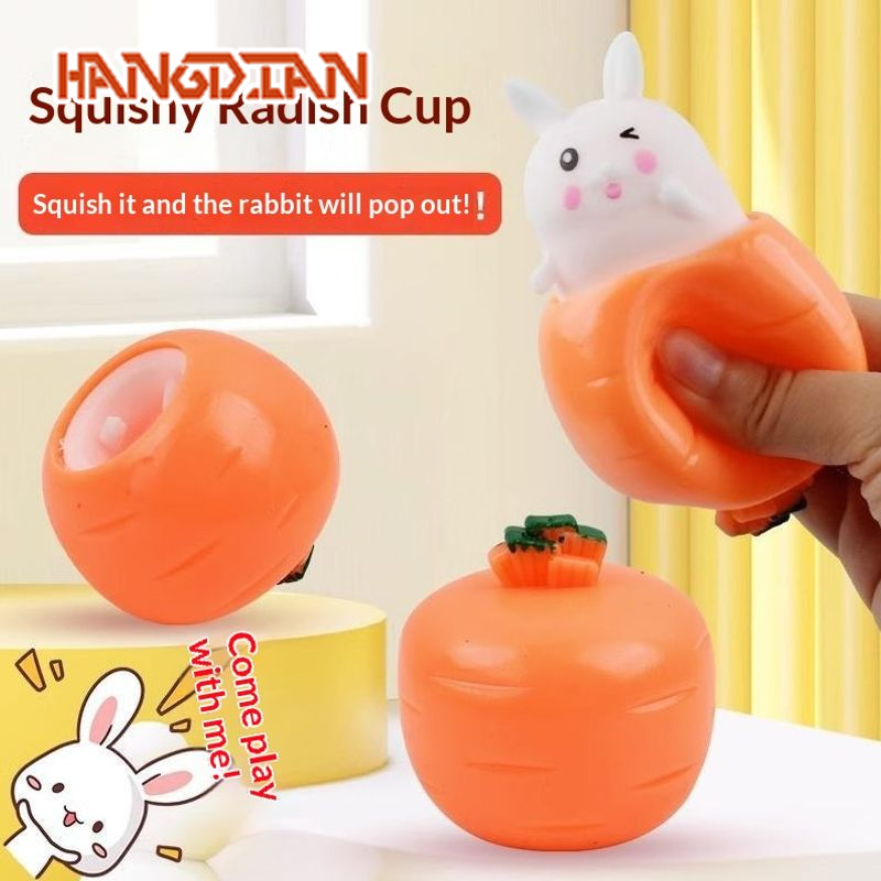 HANGDIAN Cute Rabbit Carrot Squishy Toy Stress Relief Fun for Kids ราคา 55 บาท*ส่งฟรี