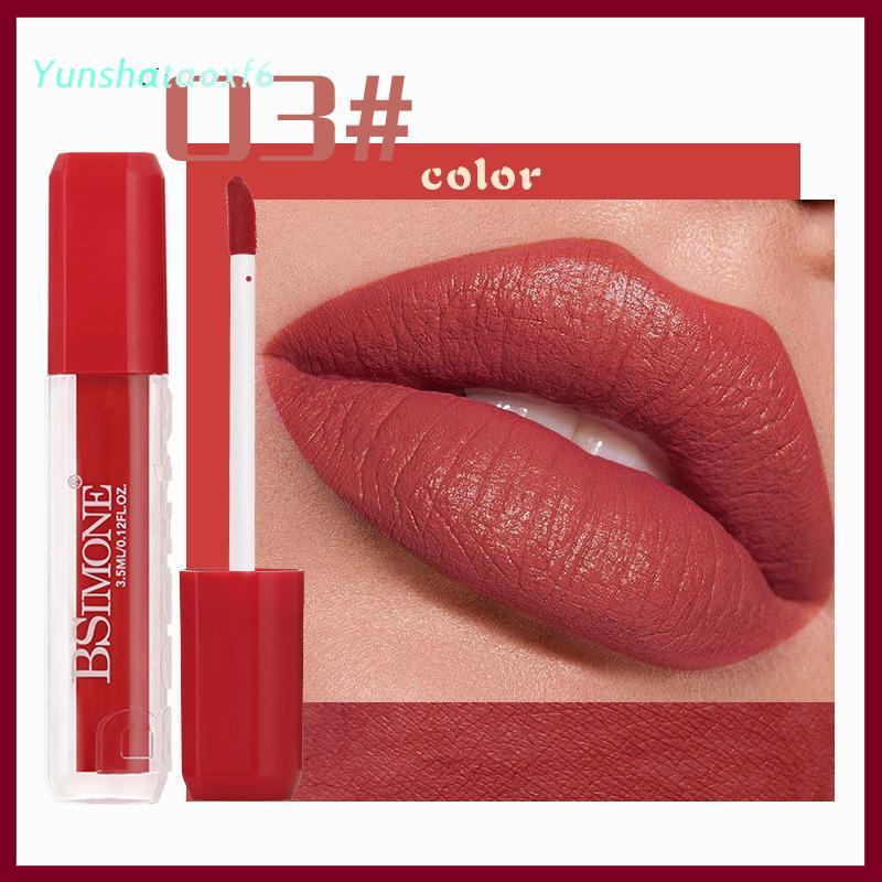 yunshataoxf Bsimone mờ Son bóng lỏng Son môi-vết bẩn môi với lâu dài không thấm nước, độ tuổi người lớn, tông màu đỏ dễ dàng để màu sắc - 7