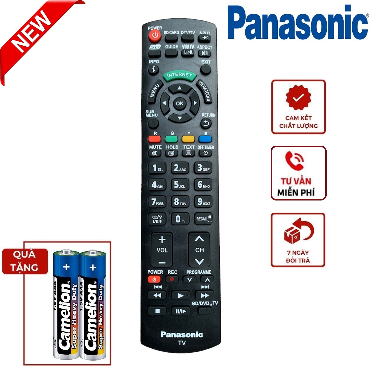 Điều khiển tivi Panasonic Lcd Led Smart internet - Hàng tốt  BH đổi mới,