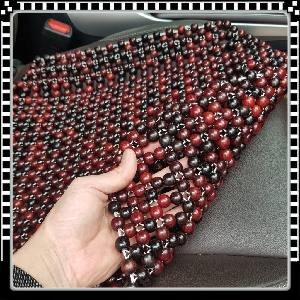 Đệm lót ghế ô tô hạt gỗ Cẩm Lai 100% tự nhiên tựa lưng massage trên ô tô CL-D (Dạng cài đàn) - TANLAN