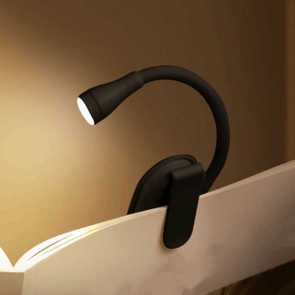 KECTTIO 3 Color Mini LED Book Light ABS Shell Adjustable Clip Clip Light 360° Flip Rechargeable Eye Protection Lamp Book Reading