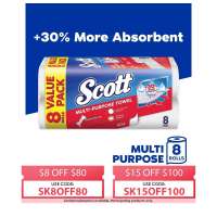 Scott Multi Purpose Kitchen Towels - 8 Rolls