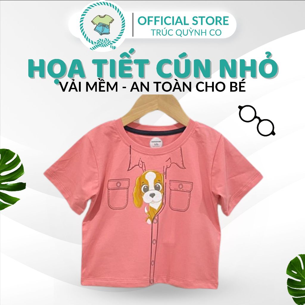 Áo Thun Bé Gái Hình Chú Chó Hoạt Hình Siêu Cute, Truc Quynh Co(12kg đến 33kg)