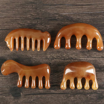 dongxing Dụng cụ gua SHA sừng bò tự nhiên lược cạo toàn thân mát xa có răng rộng