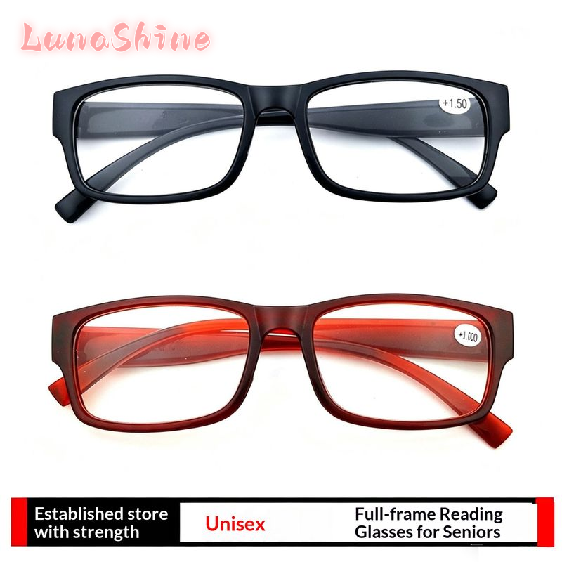 LunaShine Stylish Square Reading Glasses for Seniors +1.50 Diopter PC Lens Comfort Fit ราคา 20 บาท*ส่งฟรี