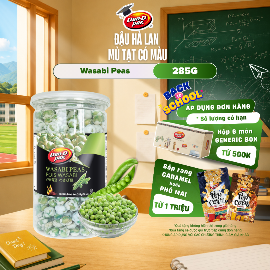 Đậu Hà Lan Mù Tạt Tư Nhiên Có Màu  I Wasabi Peas I 285g