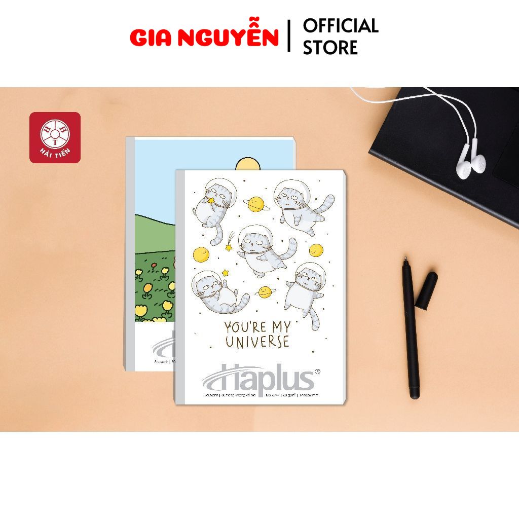 Gia Nguyễn -  HẢI TIẾN Vở kẻ ngang Haplus - Souvenir (80 120 200 trang)