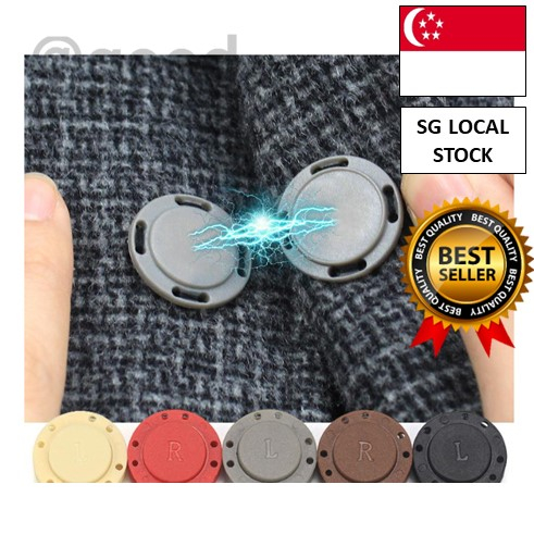 [SG FREE ] A pair Magnet Buttons Sewing Supplies Magnetic Clothing Invisible Magnet Buttons Metal Buttons Handmade DIY