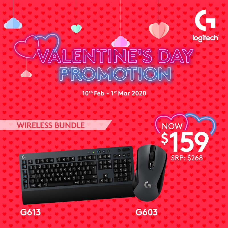 Logitech G603 Lightspeed Wireless Gaming Mouse + G613 Lightspeed Wireless Mechanical Gaming Keyboard Mid End Gaming Bundle Singapore