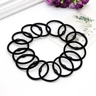 [20Pcs for $3.9] Basic Black Rubber Elegant Cute Korea Style Fashion Hair Tie Band Hairtie Hairband R001