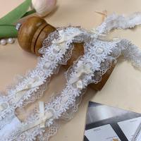 ZONGGJZ MALL 58 1Yard Lace Trim Ribbons Handmade Fabric Bows Pleated Lace Edge Ruffle Trim Gift Wrapping Trimming Sewing Crafts