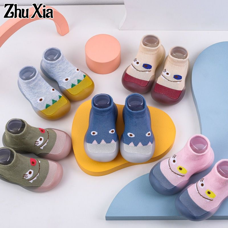 Zhu XIA dễ thương vớ hoạt hình cho bé giày cho sử dụng trong nhà, đế mềm chống trượt thiết kế