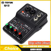 TEYUN Q12 Portable Audio Interface Mixer for Recording