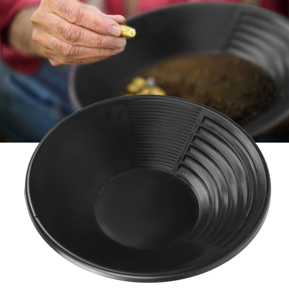Nhỏ Gọn màu Đen Trọng lượng nhẹ Thăm Dò Thử nghiệm trầm tích Nhựa khai thác mỏ vàng Pan rushing Chọn Lọc công cụ cho Thợ Săn Vàng