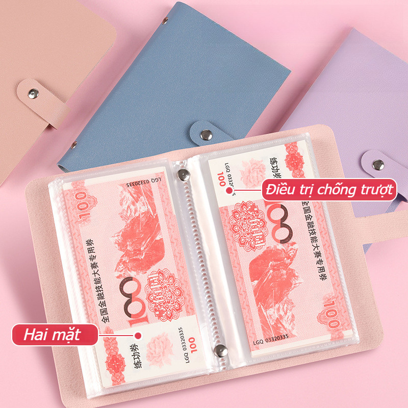 Vixplorn phong bì thử thách tiết kiệm 100 tờ bao lì xì tái sử dụng phong thư tiền mặt lưu trữ tiện lợi