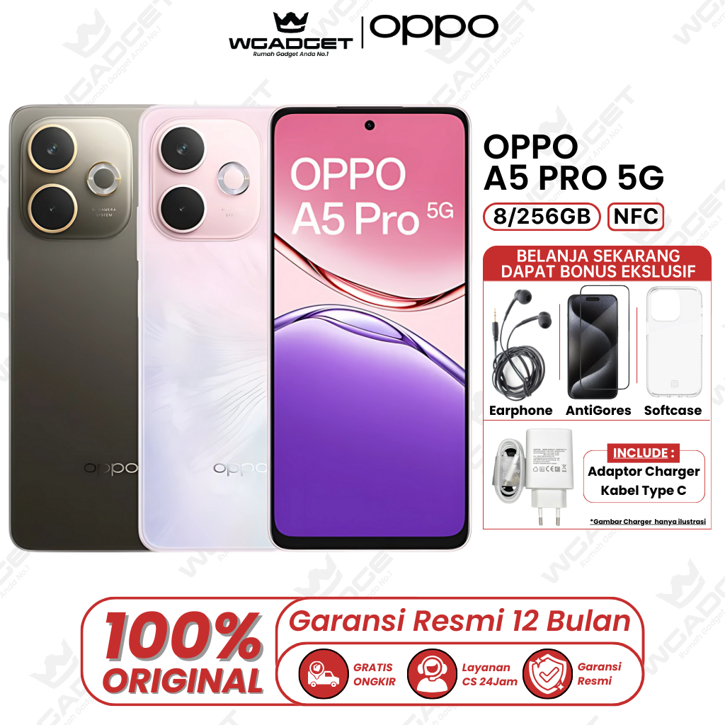 OPPO A5 Pro 5G 8/256GB & 4G 8/256GB & 8/128GB Garansi Resmi Oppo 1 Tahun Harga  2,979,000 Ringgit*Penghantaran Percuma