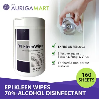Epi Kleen Wipes 70% Alcohol Disinfectant 160 Sheet Expiry Sep 2023 [Aurigamart Authorized Distributor]