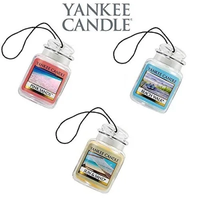 Yankee Candle Ultimate Car Jar -- Summer Beach Trio - Pink Sands, Beach Walk, Sun and Sand - Set of 3 Ultimate Car Jars