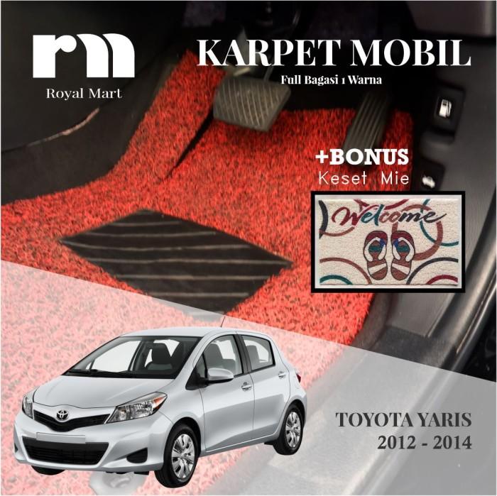 KARPET MOBIL-TOYOTA YARIS 2012-2014 FULL BAGASI 1 WARNA - RED MARKEET Harga 1,080,000 rupiah*Gratis Ongkir