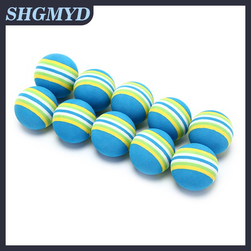 SHGMYD 10Pcs Rainbow Stripe foam Sponge Golf Balls Swing Practice Training Aids