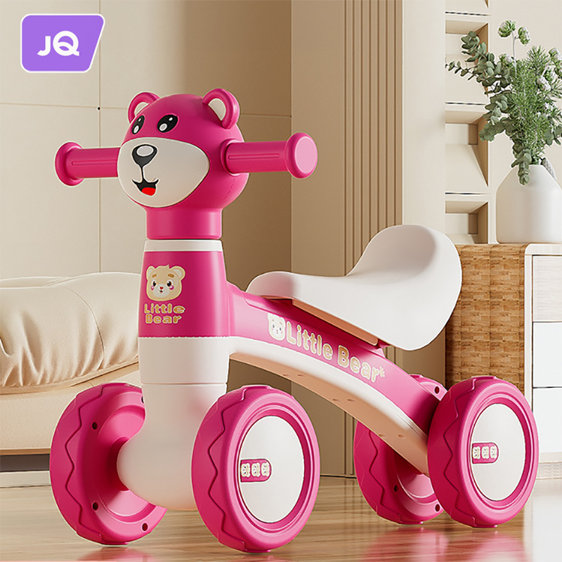 JOYNCLEON Children's Balance Bike 1-4 Year Old Four Wheel Skating Bike Baby Scooter Non Pedal Toy Bike
