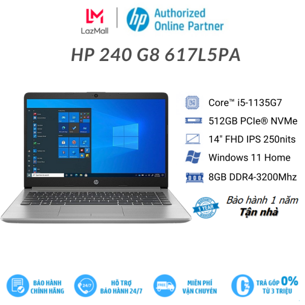 Bảng giá [Trả góp 0%]Laptop HP 240 G8 (617L5PA) |Core i5-1135G7 | RAM 8GB | SSD 512GB | 14 inch FHD| Win11 Phong Vũ