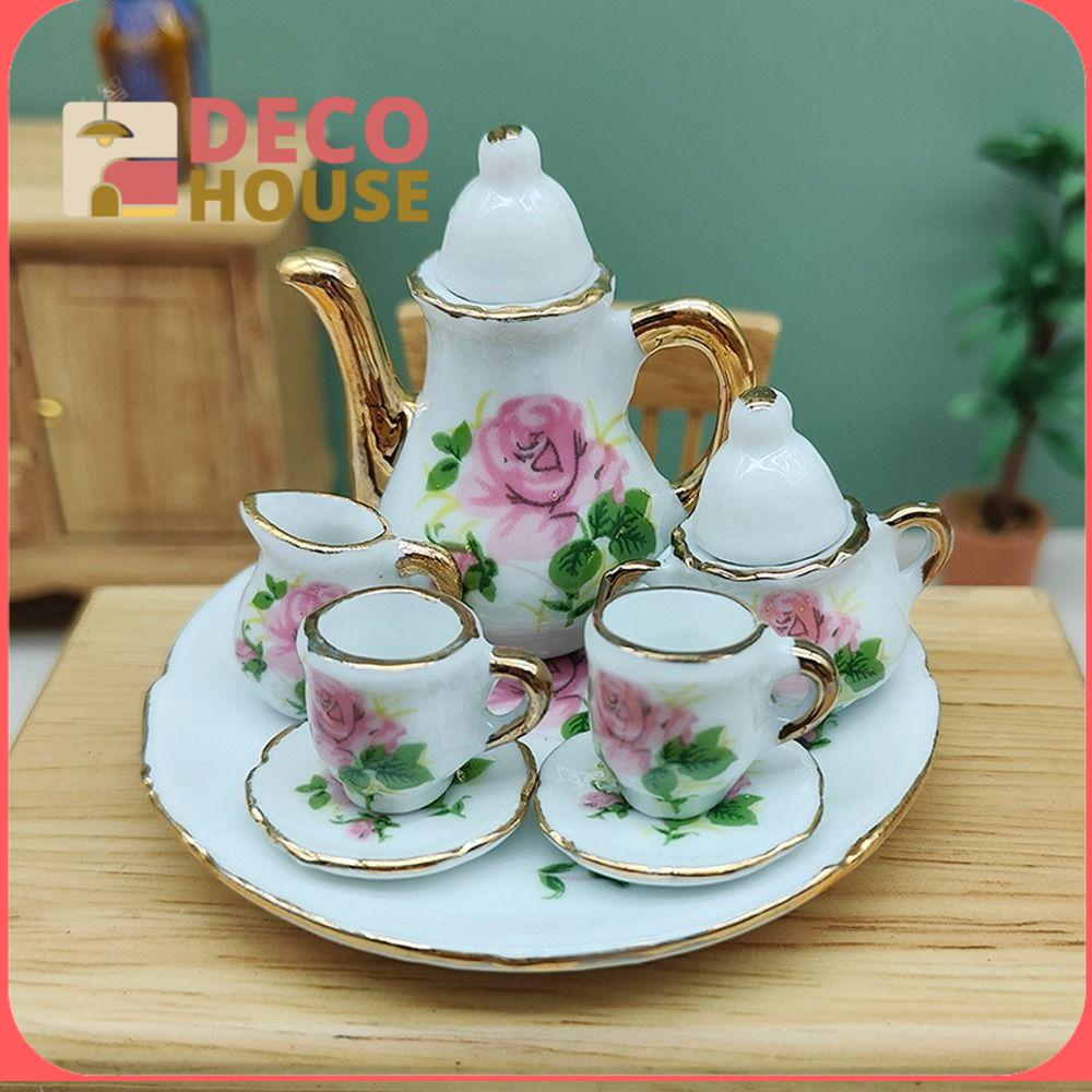 DECORATIVE HOUSE Mini Phụ kiện nhà búp bê Gốm 9 kiểu Cốc trà Trung Quốc Chất lượng cao Trang trí nhà búp bê 1/6 búp bê BJD/1.5 "Búp bê Barbie/Blythe Búp Bê