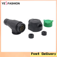 12V 6A 13 Pin Trailer Plug Adapter Male Plug Female Socket Plug Holder Rubber Ring Kit 13-Pole Electrical Connector Accessories