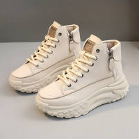 IELGY High-top shoes womens new round toe shoes platform sole heightened casual clapboard shoes fashionable
