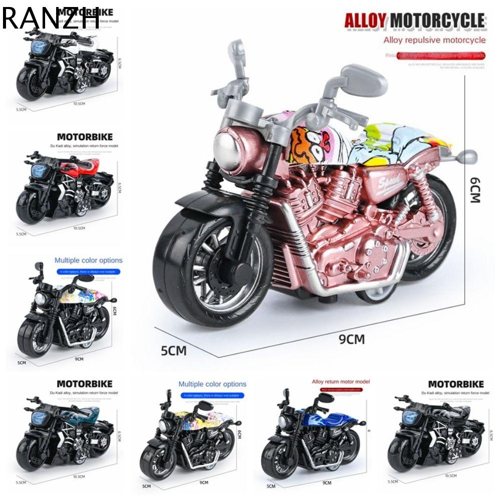 RANZH Xe kéo lùi Mô hình xe máy kéo Mini Hợp kim Mô hình xe máy Đồ chơi mini Mô phỏng Mô phỏng xe máy Đồ chơi bé trai